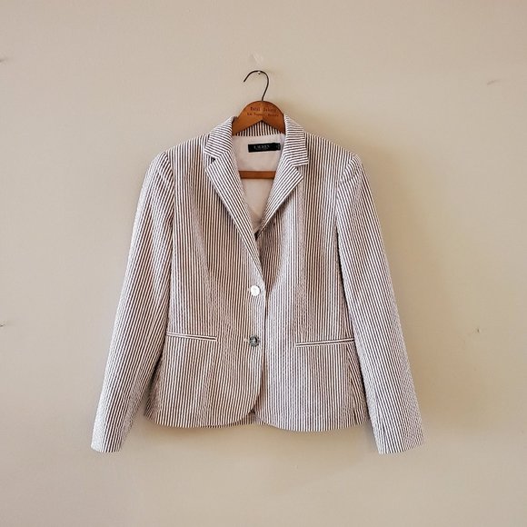 Lauren Ralph Lauren Jackets & Blazers - Lauren Ralph Lauren Seersucker Blazer, Sz 8, EUC